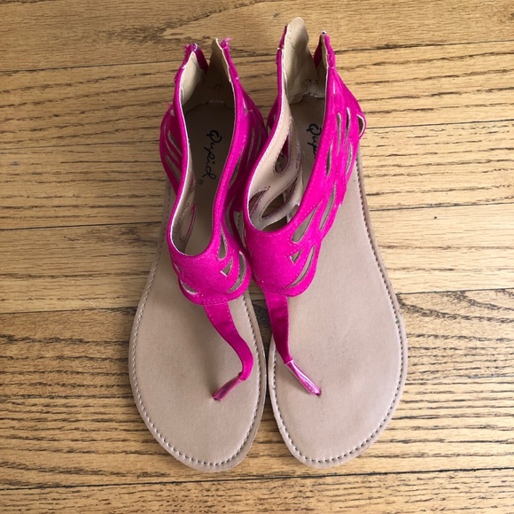 Hot Magenta Gladiator Style Sandals - Picture 5 of 6